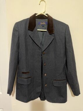 Brooks Brothers Charcoal Sport Coat with Brown Velvet Collar